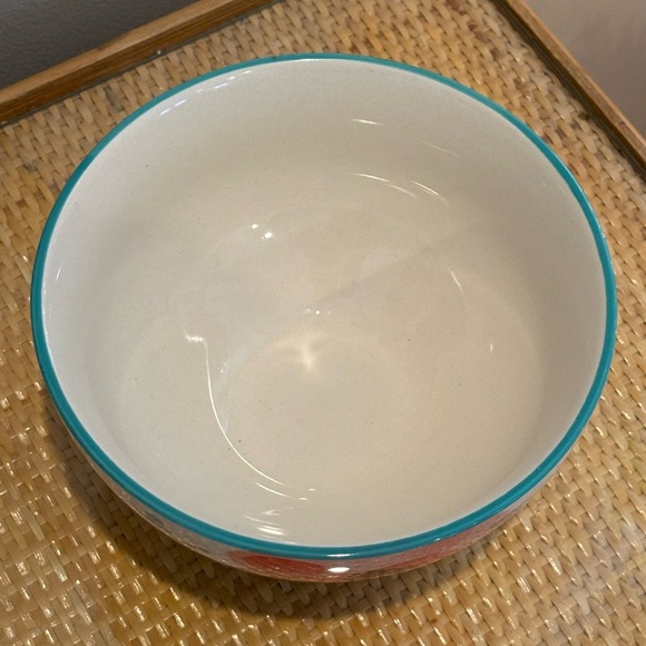 Pioneer Woman Vintage Bloom Turquoise 6” Dots Floral Bowl - Picture 2 of 6